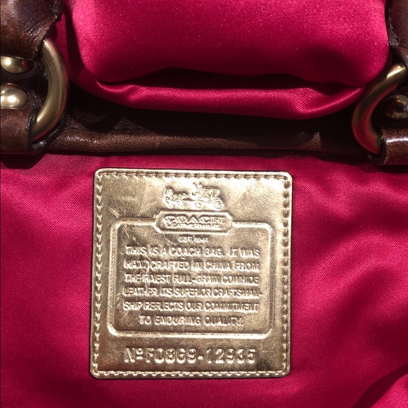 Vintage COACH Madison Large Brown Full Grain Leather Rear Pocket Satchel 12935 - Picture 5 of 17